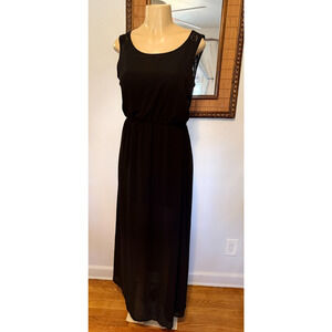 Love Tree Happens Sleeveless Lined Flowy Bohemian Maxi Small Black Dress